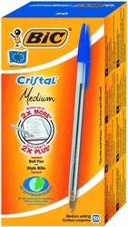 Bic Cristal Medium Mavi Tükenmez Kalem (50 li Kutu) - Thumbnail