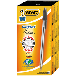 Bic Cristal Medium Siyah Tükenmez Kalem (50 li Kutu) - Thumbnail