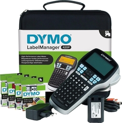 DYMO LabelManager 420P yüksek performanslı etiketleme aleti, çantalı, Taşınabilir etiket cihazı, ABC klavye, ekstra tekerlekli Dymo 4 Adet D1 yazı bandı, PC veya Mac arayüzlü - Thumbnail