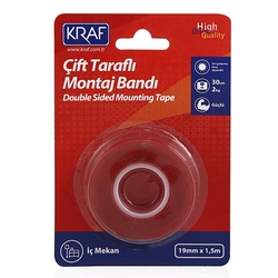 Kraf 2530 çif taraflı montaj bandı 19mmx1,5mt - Thumbnail