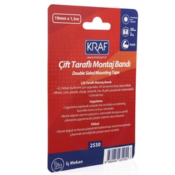 Kraf 2530 çif taraflı montaj bandı 19mmx1,5mt - Thumbnail