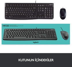 LOGITECH MK120 KABLOLU USB Q TR DESKTOP SET 920-002560 - Thumbnail