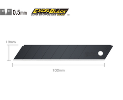OLFA LBB-50 Extra Keskinleştirilmiş Excel Black Serisi Maket Bıçağı Yedeği (50 li) - Thumbnail