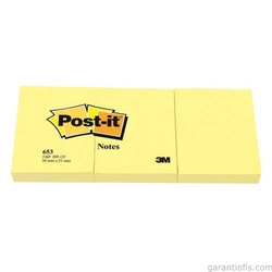 Post-it 653 Yapışkanlı Not Kağıdı 38x51mm (3 lü Blok 100 Yaprak) - Thumbnail