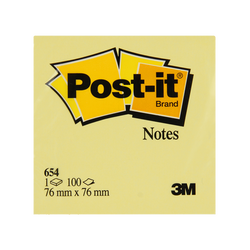 Post-it 654 Yapışkanlı Not Kağıdı 76x76mm (100 Yaprak) - Thumbnail